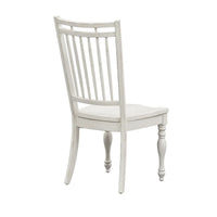 Chaise d'appoint à dossier à barreaux Magnolia Manor blanc antique écorce vieillie (lot de 2)