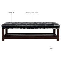 Banc rembourré à base en bois pour chambre et entrée