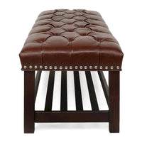 Banc rembourré à base en bois pour chambre et entrée