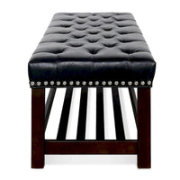 Banc rembourré à base en bois pour chambre et entrée