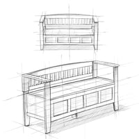 WYNDENHALL Riverside Banc de rangement contemporain en bois massif pour entrée de 122 cm de large - 51 cm de large