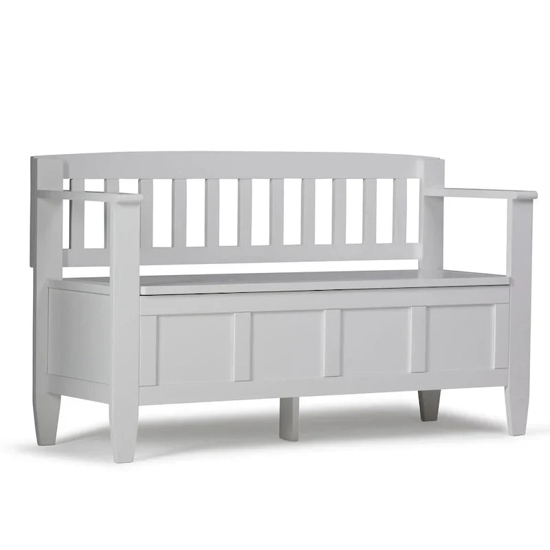 WYNDENHALL Riverside banc de rangement d'entrée contemporain en BOIS MASSIF 48 pouces de large - 20 pouces de large
