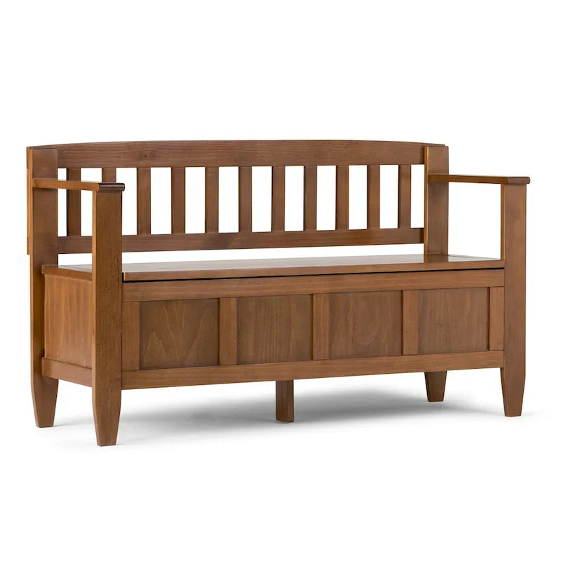 WYNDENHALL Riverside banc de rangement d'entrée contemporain en BOIS MASSIF 48 pouces de large - 20 pouces de large