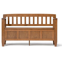 WYNDENHALL Riverside Banc de rangement contemporain en bois massif pour entrée de 122 cm de large - 51 cm de large