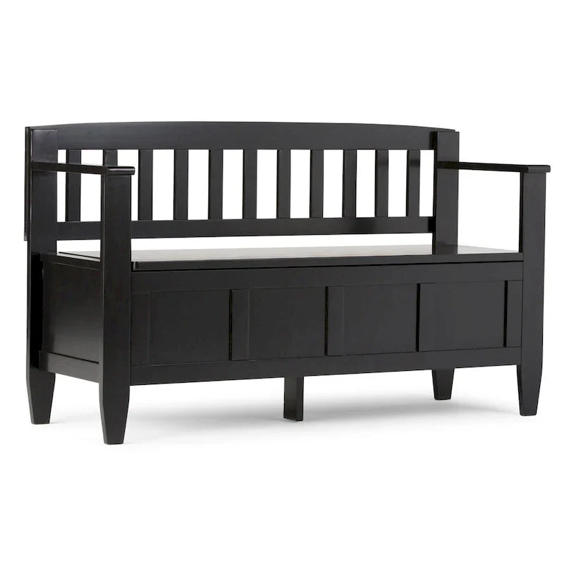 WYNDENHALL Riverside Banc de rangement contemporain en bois massif pour entrée de 122 cm de large - 51 cm de large