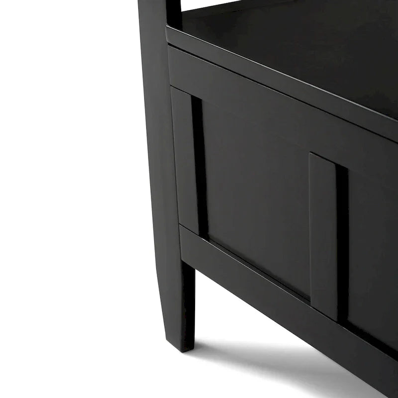 WYNDENHALL Riverside Banc de rangement contemporain en bois massif pour entrée de 122 cm de large - 51 cm de large