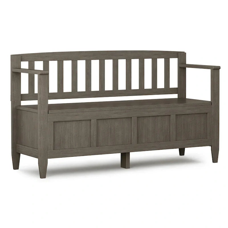 WYNDENHALL Riverside Banc de rangement contemporain en bois massif pour entrée de 122 cm de large - 51 cm de large