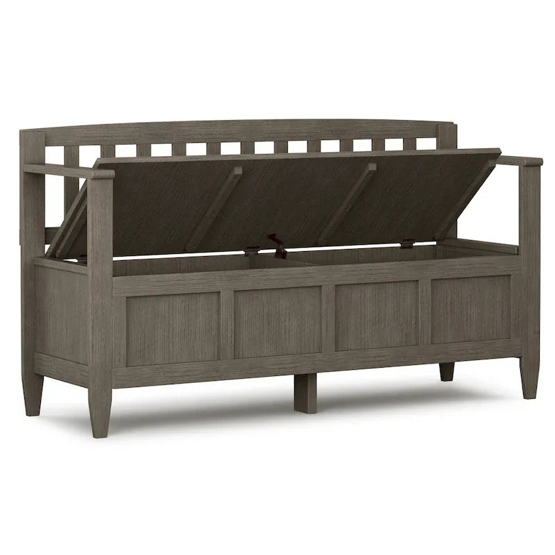 WYNDENHALL Riverside banc de rangement d'entrée contemporain en BOIS MASSIF 48 pouces de large - 20 pouces de large