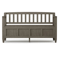 WYNDENHALL Riverside Banc de rangement contemporain en bois massif pour entrée de 122 cm de large - 51 cm de large