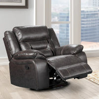 Roundhill Furniture Elkton - Fauteuil inclinable manuel, châtaignier foncé