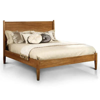 Ensemble de chambre plateforme Fopp milieu de siècle moderne en chêne, 2 pièces, par Furniture of America