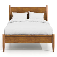 Ensemble de chambre plateforme Fopp milieu de siècle moderne en chêne, 2 pièces, par Furniture of America