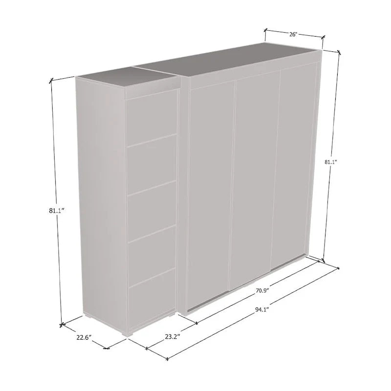 Garde-robe Aria 3D-EX avec 1 miroir