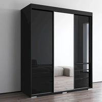 Monaco - Armoire-penderie moderne 3 portes de 71 pouces avec miroir