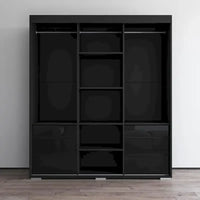 Monaco - Armoire-penderie moderne 3 portes de 71 pouces avec miroir