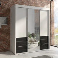 Monaco - Armoire-penderie moderne 3 portes de 71 pouces avec miroir