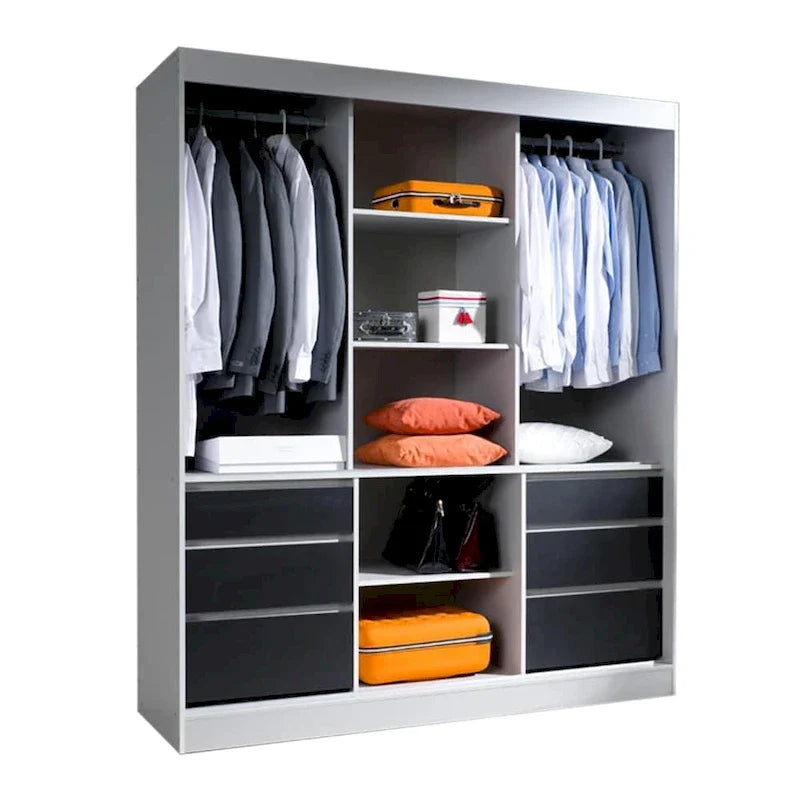 Armoire moderne 3 portes Monaco 71 pouces avec miroir