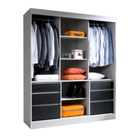 Monaco - Armoire-penderie moderne 3 portes de 71 pouces avec miroir