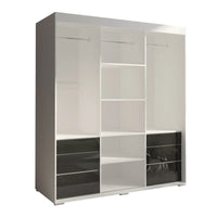 Monaco - Armoire-penderie moderne 3 portes de 71 pouces avec miroir