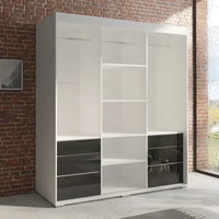 Monaco - Armoire-penderie moderne 3 portes de 71 pouces avec miroir