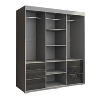 Monaco - Armoire-penderie moderne 3 portes de 71 pouces avec miroir
