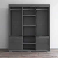 Monaco - Armoire-penderie moderne 3 portes de 71 pouces avec miroir