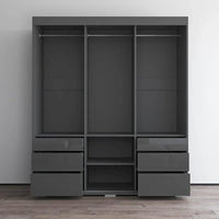 Monaco - Armoire-penderie moderne 3 portes de 71 pouces avec miroir