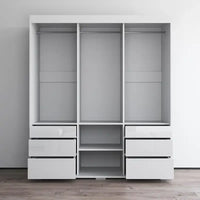 Monaco - Armoire-penderie moderne 3 portes de 71 pouces avec miroir