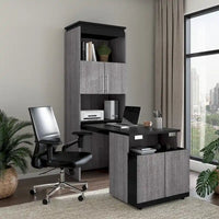 Armoire de rangement haute Orion 30 po de large avec portes et bureau rabattable par Bestar