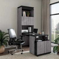 Armoire de rangement haute Orion 30 po de large avec portes et bureau rabattable par Bestar