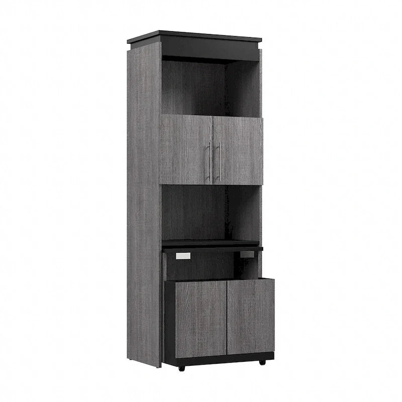 Armoire de rangement haute Orion 30 po de large avec portes et bureau rabattable par Bestar