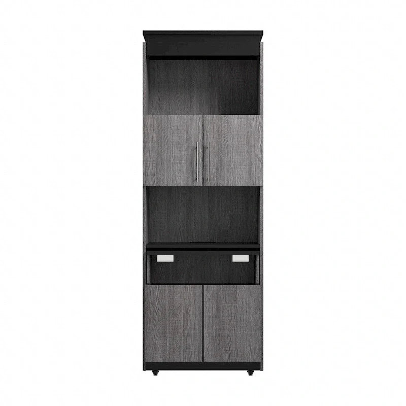 Armoire de rangement haute Orion 30 po de large avec portes et bureau rabattable par Bestar