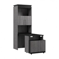 Armoire de rangement haute Orion 30 po de large avec portes et bureau rabattable par Bestar