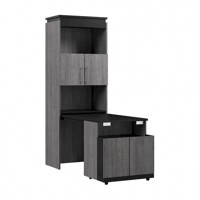 Armoire de rangement haute Orion 30 po de large avec portes et bureau rabattable par Bestar