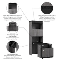 Armoire de rangement haute Orion 30 po de large avec portes et bureau rabattable par Bestar