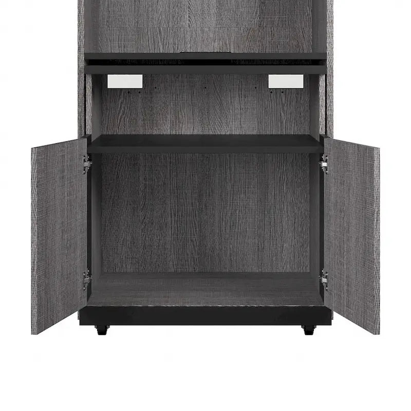 Armoire de rangement haute Orion 30 po de large avec portes et bureau rabattable par Bestar