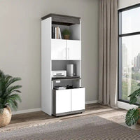 Armoire de rangement haute Orion 30 po de large avec portes et bureau rabattable par Bestar
