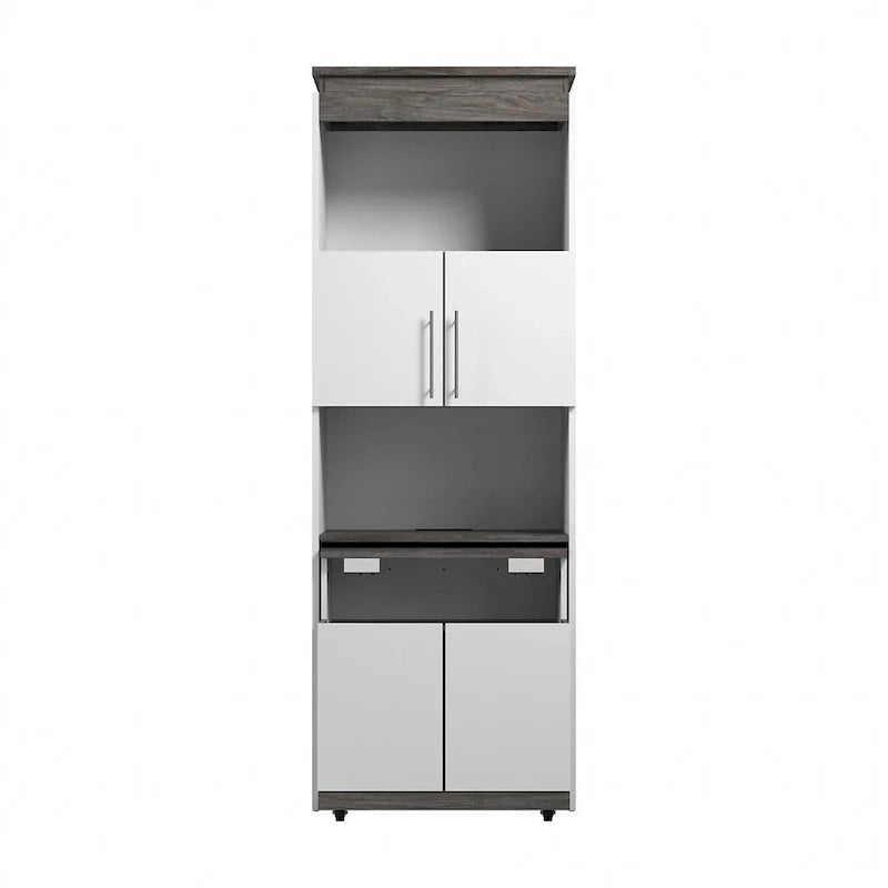 Armoire de rangement haute Orion 30 po de large avec portes et bureau rabattable par Bestar