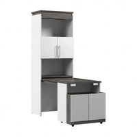 Armoire de rangement haute Orion 30 po de large avec portes et bureau rabattable par Bestar