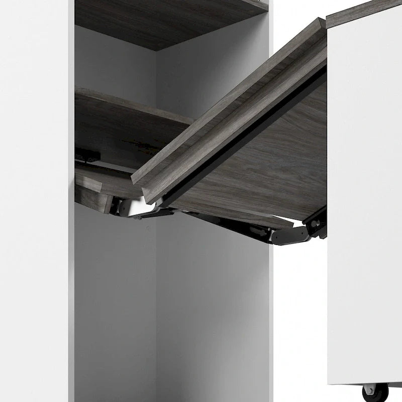 Armoire de rangement haute Orion 30 po de large avec portes et bureau rabattable par Bestar
