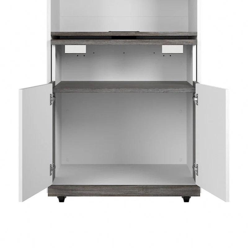Armoire de rangement haute Orion 30 po de large avec portes et bureau rabattable par Bestar