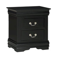 Ensemble de chambre Lillie en bois noir à traîneau, 6 pièces