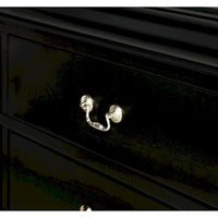 Ensemble de chambre Lillie en bois noir à traîneau, 6 pièces