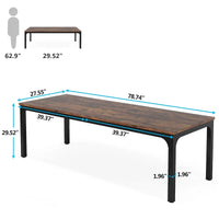 Bureau d'ordinateur extra long de 200 cm, bureau double, grand bureau d'écriture