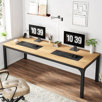 Bureau d'ordinateur extra long de 200 cm, bureau double, grand bureau d'écriture