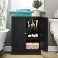Meuble de salle de bain, meuble de rangement avec 2 portes et 2 étagères - 11,7 P x 23,4 L x 31,2 H
