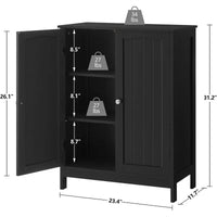 Meuble de salle de bain, meuble de rangement avec 2 portes et 2 étagères - 11,7 P x 23,4 L x 31,2 H