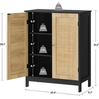 Meuble de salle de bain, meuble de rangement avec 2 portes et 2 étagères - 11,7 P x 23,4 L x 31,2 H