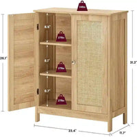 Meuble de salle de bain, meuble de rangement avec 2 portes et 2 étagères - 11,7 P x 23,4 L x 31,2 H