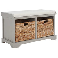 SAFAVIEH Euphemia Banc de rangement tressé marron - 33,5 x 16,1 x 19,9 - 34Lx16Px20H